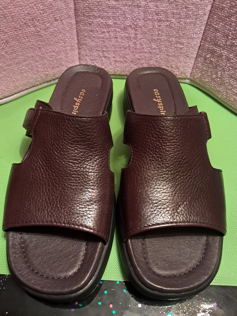 Easy Spirit Women’s Brown Burgundy Slide Sandals